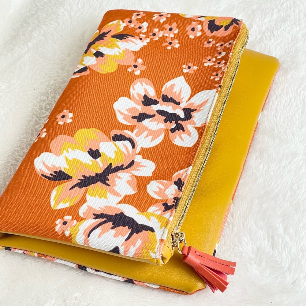 RACHEL PALLY Floral Clutch Purse Bag | Fold Over Envelope Zip up Vegan
